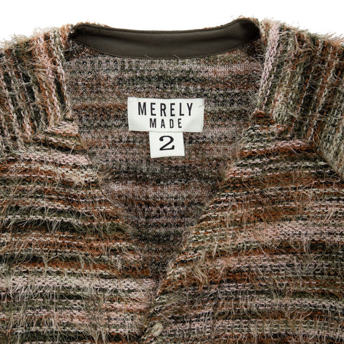 Merely Made Stripe Rainbow Mohair Cardigan Rainbow Green 24FMLKN265CG Degli Uberti